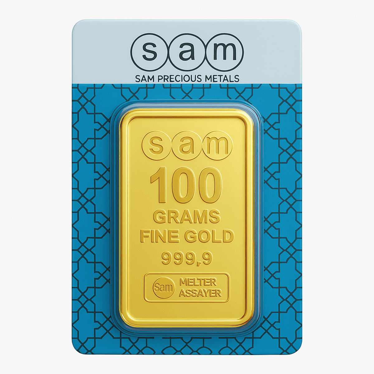 SAM سبائك ذهبية مغلفة 100 جرام