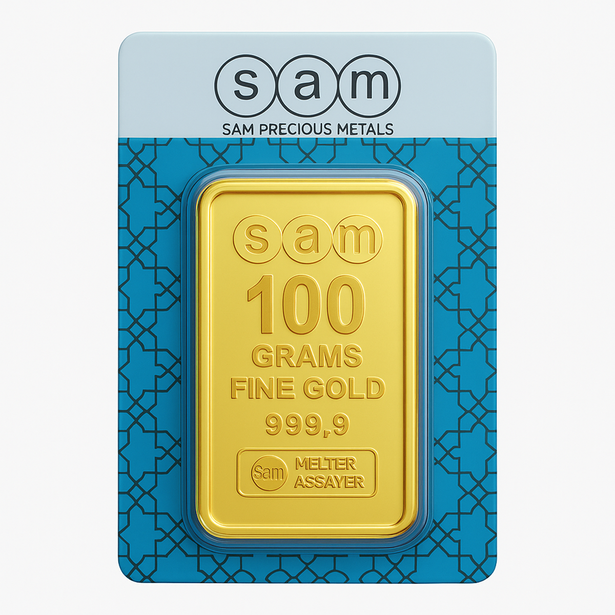 SAM سبائك ذهبية مغلفة 100 جرام