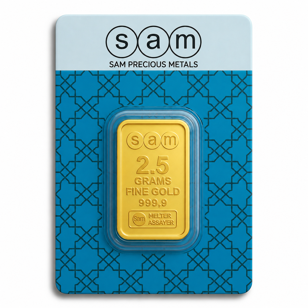 SAM سبائك ذهبية مغلفة 2.5 جرام