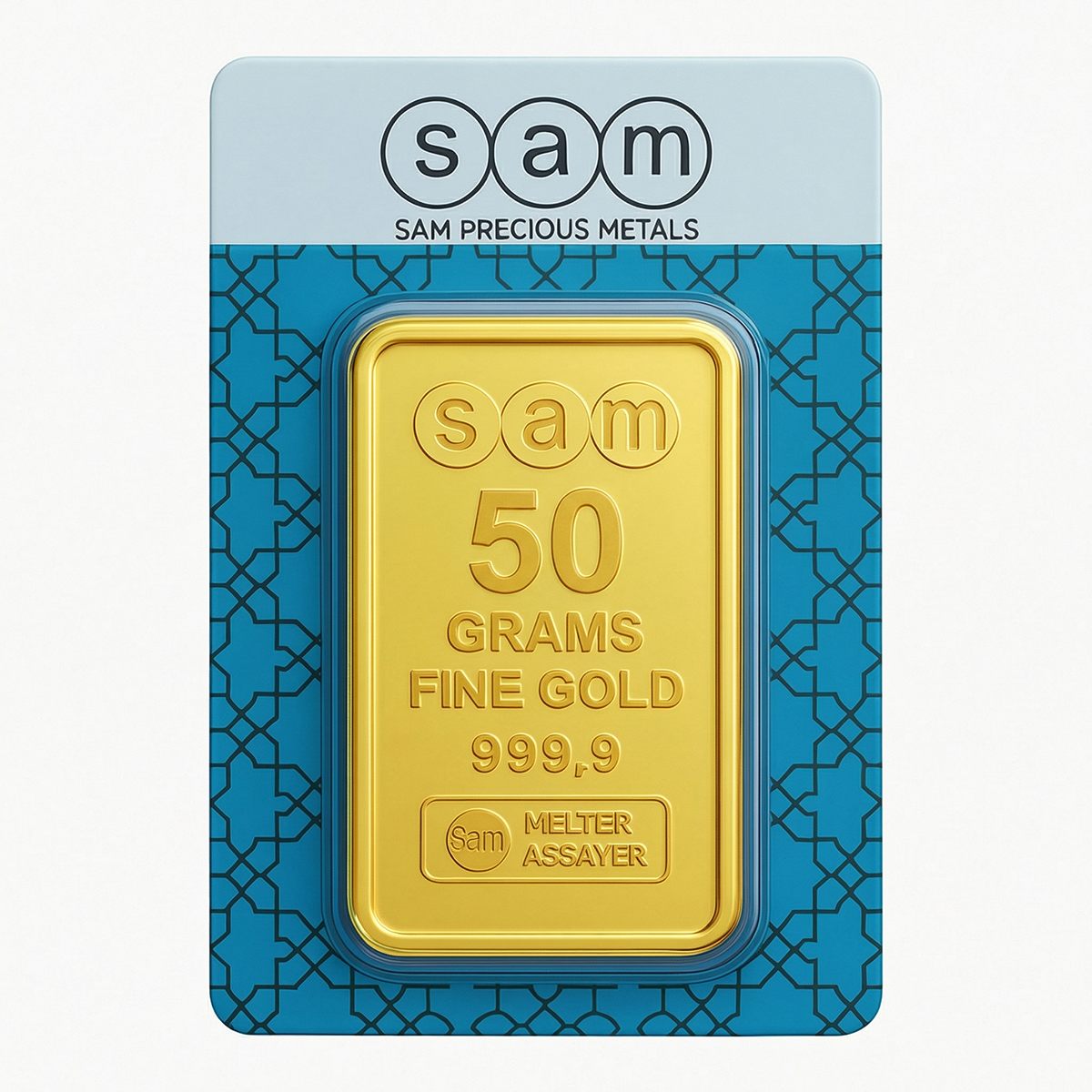 SAM سبائك ذهبية مغلفة 50 جرام